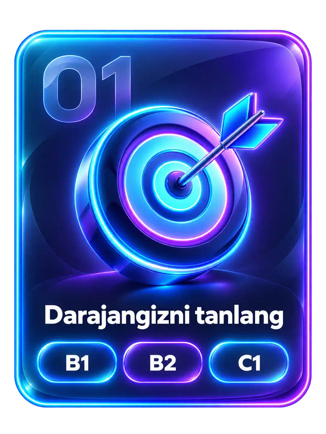 1-qadam: Darajangizni tanlang — B1, B2 yoki C1.